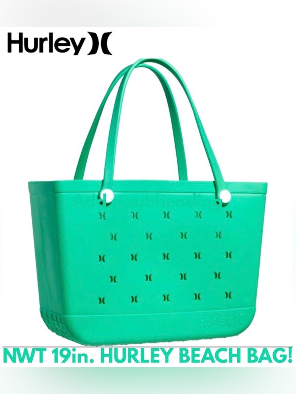 NWT! HURLEY 19in. BEACH BAG! GREATEST INVENTION EVER! TURQUOISE!